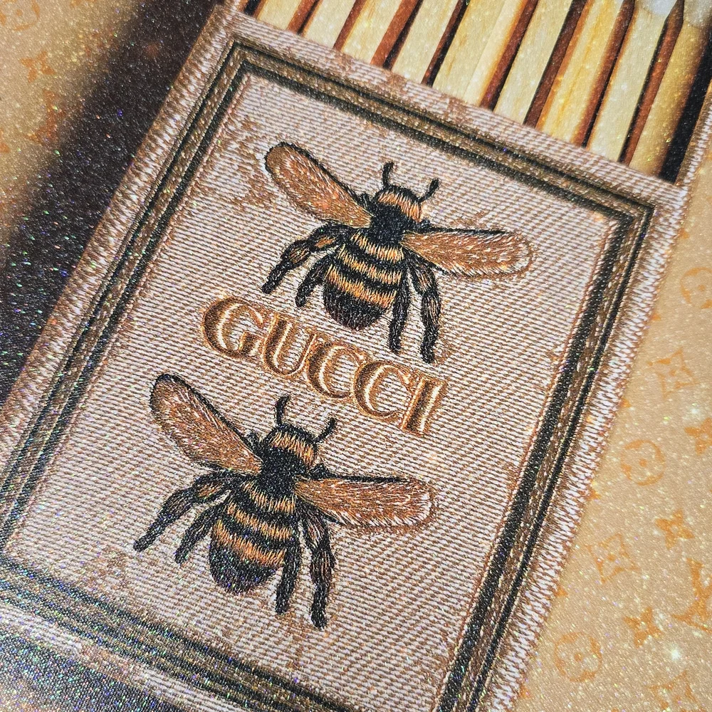 Instinct Style Gucci Match Box Wall Art Bee Embroidery Design - Picture 3 of 7
